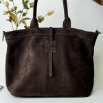 Сумка женская кожаная шоколадная FM1536D