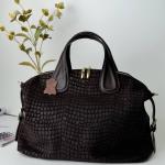 Сумка женская кожаная шоколадная FM1240W