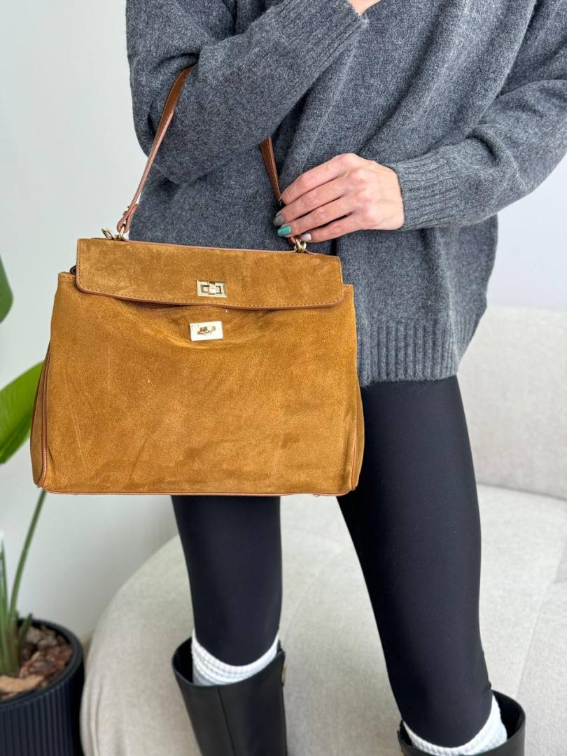 Сумка женская кожаная карамельная FM1552K