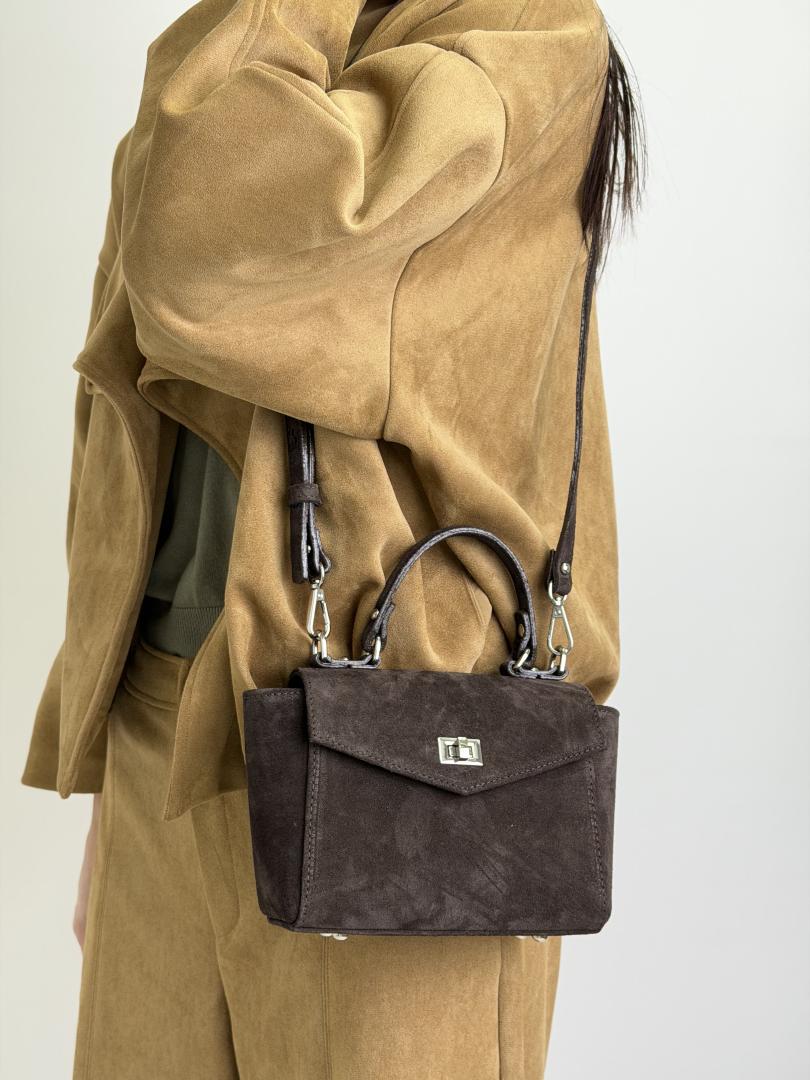 Сумка женская кожаная шоколадная FM1101AB