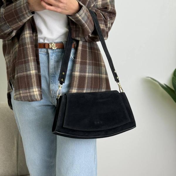 Сумка женская кожаная черная FM1398L