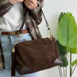 Сумка жіноча шкіряна шоколадна FM1365C