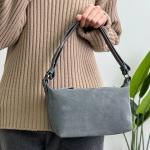 Сумка женская кожаная серая FM1609A