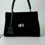 Сумка женская кожаная черная FM1611A