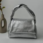 Кожаная сумка женская серебро FM1626A