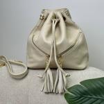 Сумка жіноча шкіряна молочна FM1628B