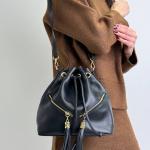 Сумка жіноча шкіряна чорна FM1628D