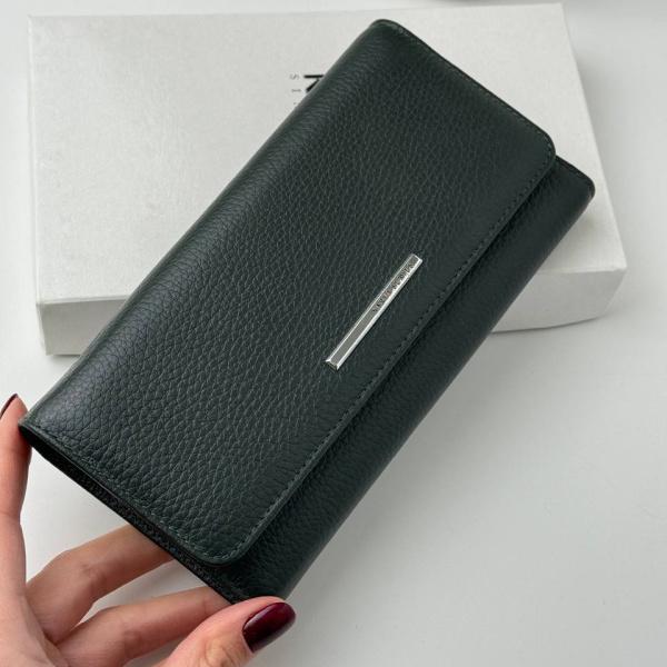 Кошелек женский кожаный изумрудный FM0987D