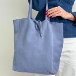 Сумка женская кожаная голубая FM0930AL