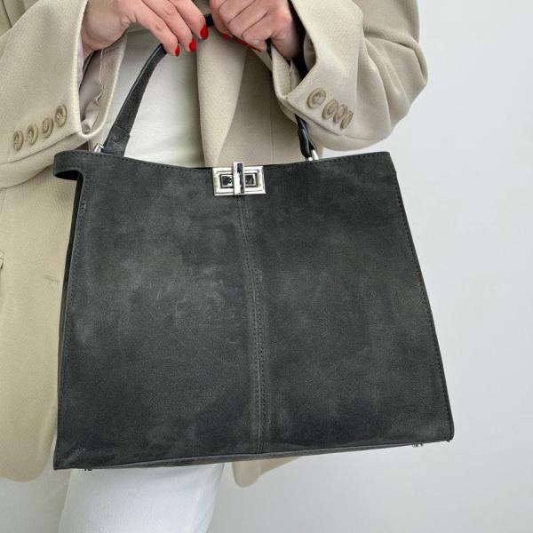 Сумка женская кожаная графит FM1078E