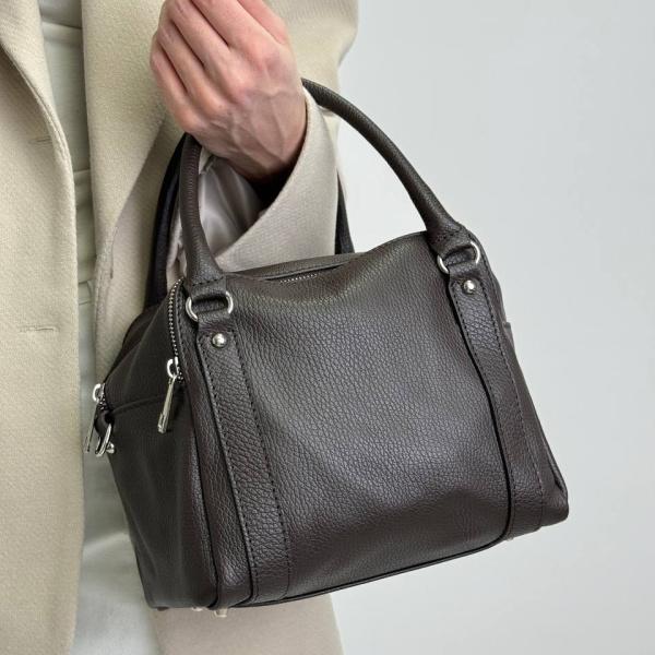 Сумка женская кожаная шоколадная FM1640B