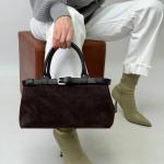 Сумка женская кожаная шоколадная FM1645A