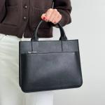 Сумка женская кожаная черная FM1646D