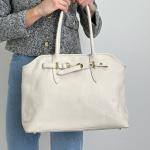 Сумка женская кожаная молочная FM1650B