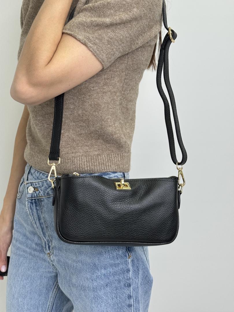 Сумка женская кожаная черная FM1652A