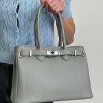 Сумка женская кожаная серая FM1634E