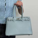 Сумка женская кожаная голубая FM1634F