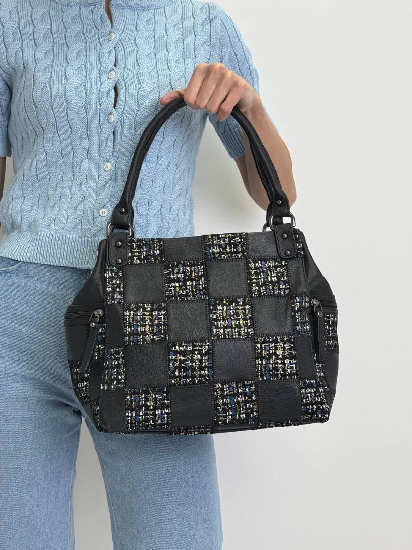 Сумка женская кожаная черная FM1263CA