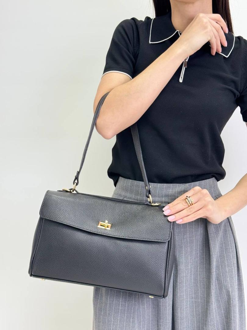 Сумка жіноча шкіряна чорна FM1657A