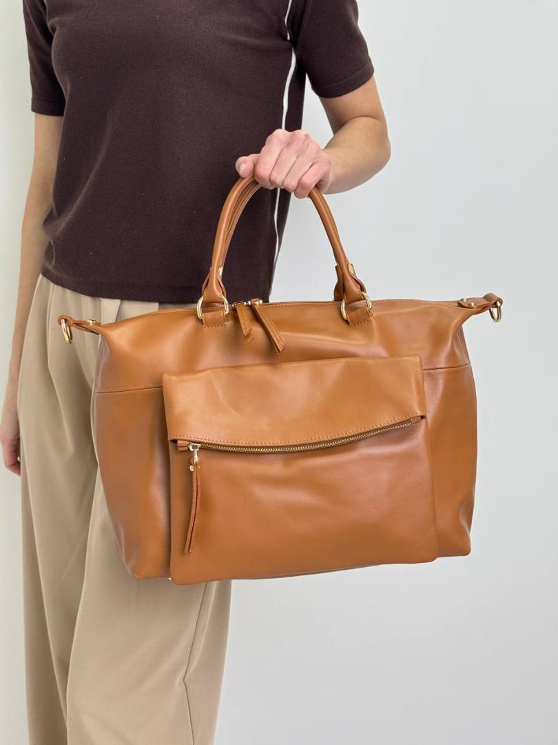 Сумка женская кожаная карамельная FM1372J