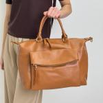 Сумка женская кожаная карамельная FM1372J