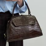 Сумка жіноча шкіряна шоколадна FM1547J