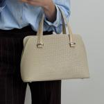 Сумка женская кожаная молочная FM1238J