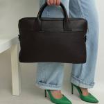 Сумка женская кожаная шоколадная FM1670B