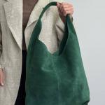 Сумка женская кожаная изумрудная FM1347N