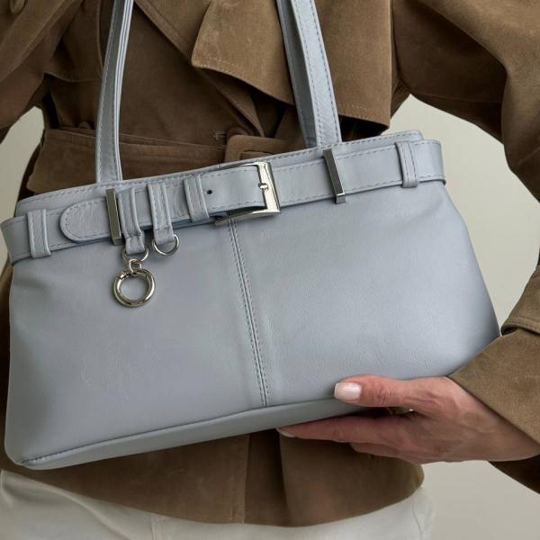 Сумка жіноча шкіряна блакитна FM1677A