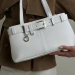 Сумка женская кожаная белая FM1677C