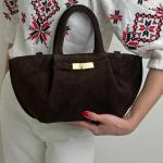 Сумка женская кожаная шоколадная FM1625G