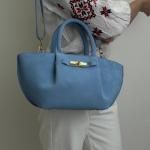 Сумка женская кожаная голубая FM1625I