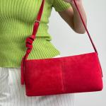 Сумка женская кожаная красная FM1682B