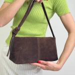 Сумка женская кожаная шоколадная FM1682C