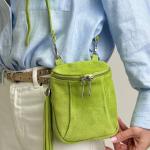 Сумка женская кожаная салатовая FM1383E