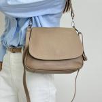 Сумка жіноча шкіряна тауп FM1687A