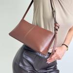 Сумка женская кожаная шоколадная FM1682F