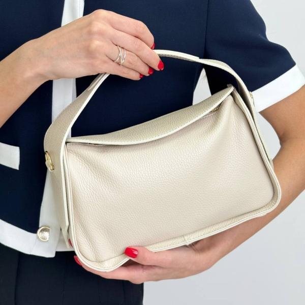 Сумка женская кожаная молочная FM1694C