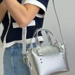 Сумка женская кожаная серебро FM1294A