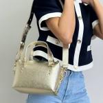 Сумка женская кожаная золото FM1294C