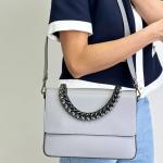 Сумка женская кожаная серая FM0798AE