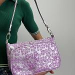 Сумка женская кожаная лиловая FM1331AG