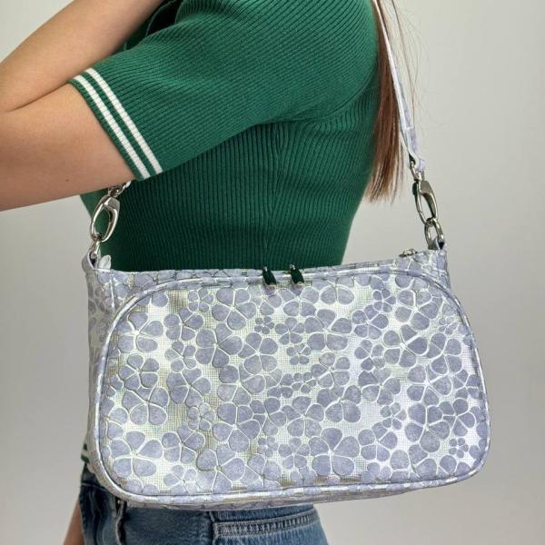 Сумка женская кожаная голубая FM1331AH