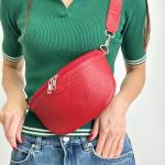 Сумка женская кожаная красная FM1700A