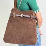 Сумка женская кожаная шоколадная FM1688B