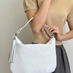 Сумка женская кожаная белая FM1701A