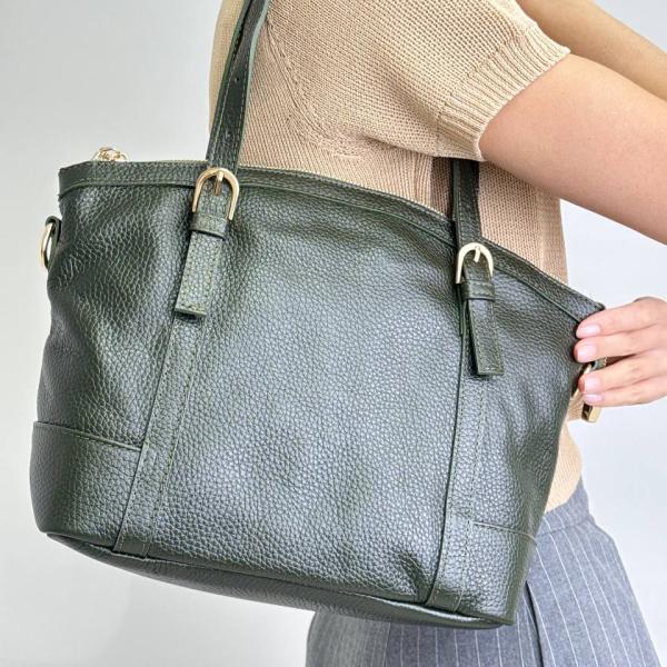 Сумка женская кожаная изумрудная FM1705A