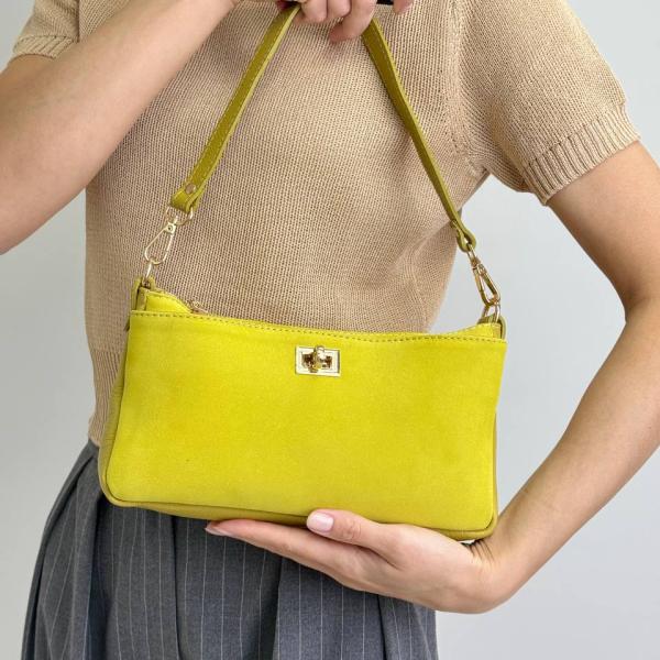 Сумка женская кожаная желтая FM1706C