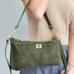 Сумка женская кожаная оливковая FM1706E